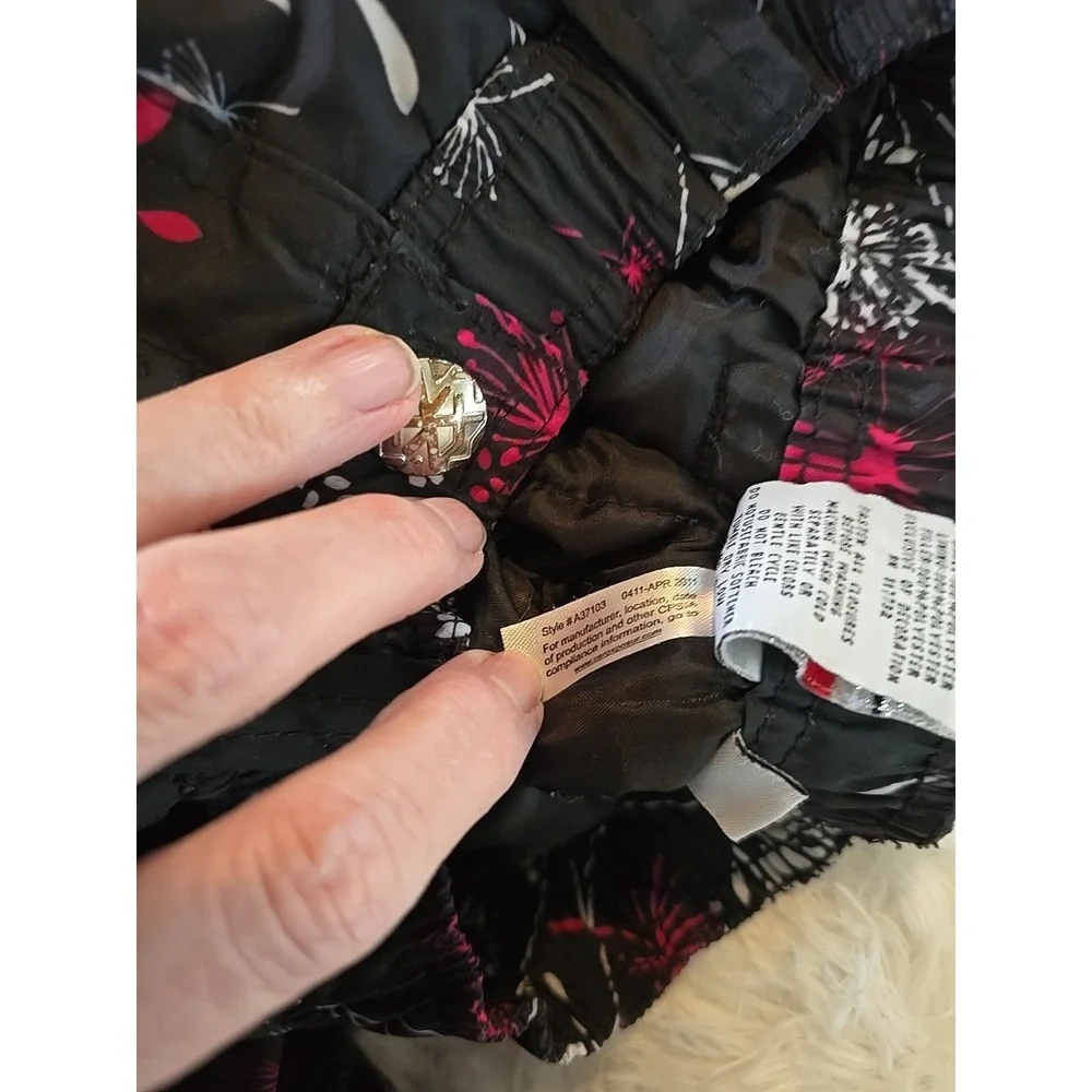Zero Xposur‎ Girls Black Pink & White Dandelion Snow Bibs Ski Pants S 7/8